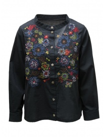 M.& Kyoko black blouse with colorful embroidered flowers BFA01478WA BLACK 81 order online