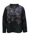 M.& Kyoko black blouse with colorful embroidered flowers buy online BFA01478WA BLACK 81