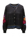 M.& Kyoko black wool crew-neck cardigan with floral details buy online BFA27402WA BLACK 81