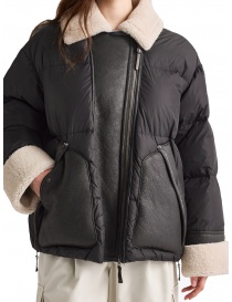 Parajumpers Chyna black down jacket with white fur collar