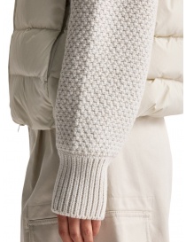Parajumpers Moonie 2.0 white down jacket with wool sleeves