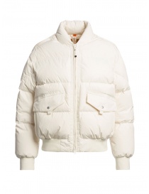 Parajumpers Collynie ivory white padded bomber jacket online