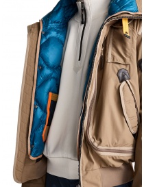 Parajumpers Gobi Light beige multi-pocket hooded bomber jacket
