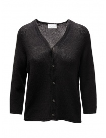 Womens cardigans online: Ma'ry'ya black cashmere and camel hair cardigan