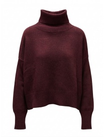 Ma'ry'ya pullover a collo alto in lana e cashmere rosso bordeaux YTK041 C11 BORDEAUX Ma'ry'ya pullover a collo alto in lana e cashmere rosso bordeaux YTK041 C11 BORDEAUX