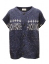 Ma'ry'ya navy blue and gray jacquard wool vest buy online YTK102 H65 NAVY/GREY