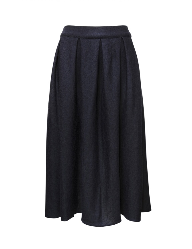 Ma'ry'ya midi skirt in navy blue wool YTK060 E11 NAVY Ma'ry'ya midi skirt in navy blue wool YTK060 E11 NAVY womens skirts online shopping