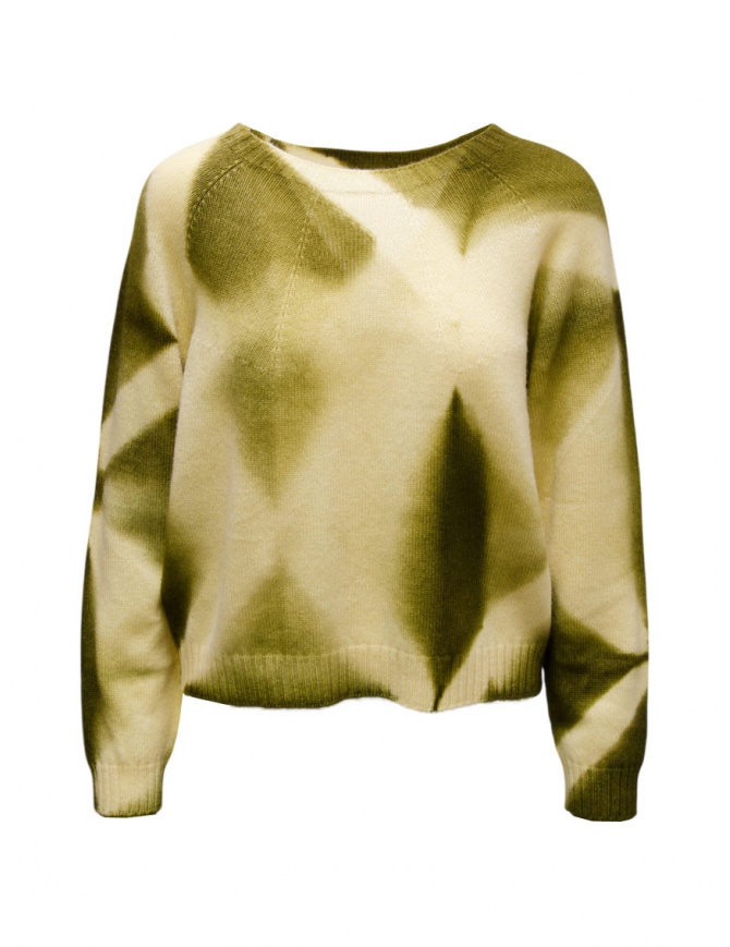 Suzusan green and white cashmere pullover sweater 3091K 525 4880 OLIVE-BUTTERCUP Suzusan green and white cashmere pullover sweater 3091K 525 4880 OLIVE-BUTTERCUP women s knitwear online shopping