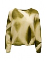 Suzusan maglia pullover in cashmere verde e bianco acquista online 3091K 525 4880 OLIVE-BUTTERCUP