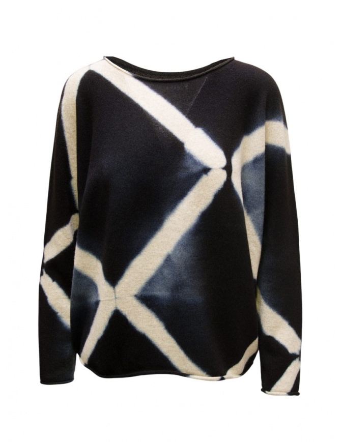 Suzusan pullover in cashmere nero stampa beige 3087K 525 1003 BLACK-SAND Suzusan pullover in cashmere nero stampa beige 3087K 525 1003 BLACK-SAND maglieria donna online shopping
