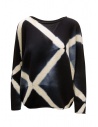 Suzusan black cashmere pullover with beige print buy online 3087K 525 1003 BLACK-SAND