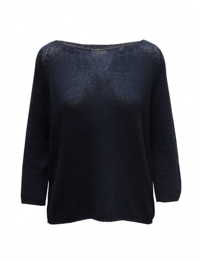 Ma'ry'ya maglia in cashmere e cammello blu YTK021 D5 NAVY Ma'ry'ya maglia in cashmere e cammello blu YTK021 D5 NAVY maglieria donna online shopping