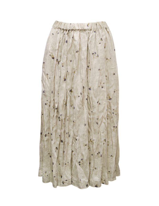 Vlas Blomme beige floral linen pleated skirt 13512086 34 BEIGE Vlas Blomme beige floral linen pleated skirt 13512086 34 BEIGE womens skirts online shopping