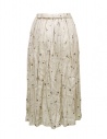 Vlas Blomme beige floral linen pleated skirt shop online womens skirts