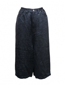 Vlas Blomme wide black linen denim pants