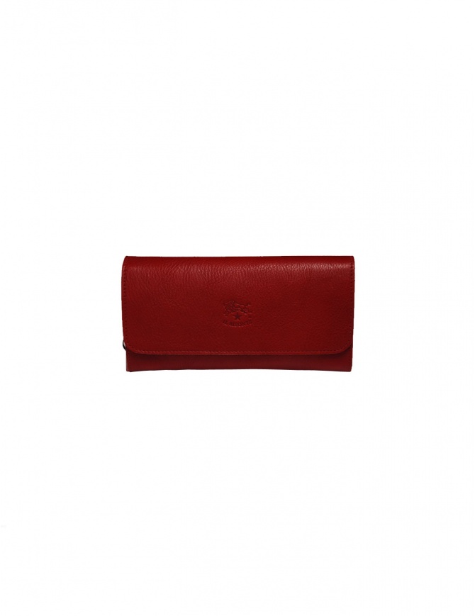 Il Bisonte long red wallet with zippers C0856..P 245 ROSSO wallets online shopping