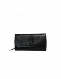 Il Bisonte Long Wallet with Zippers in Black Leather C0856..P 153NERO