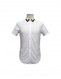 Camicia CY CHOI manica corta con collo in maglia CA55502AWH00 WHITE