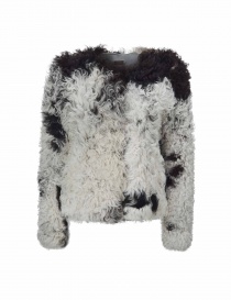 Utzon balck and white lamb fur jacket 52156-MON-SP