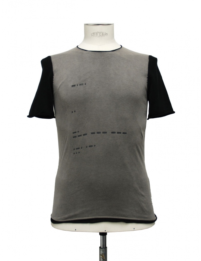 Label Under Construction Signals beige black t-shirt 16YMTS140-019-4 mens t shirts online shopping