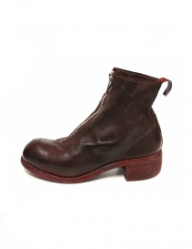 Red calf leather Guidi PL1 lined ankle boots