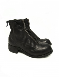 Womens shoes online: Guidi PL1 black calf leather lined ankle boots