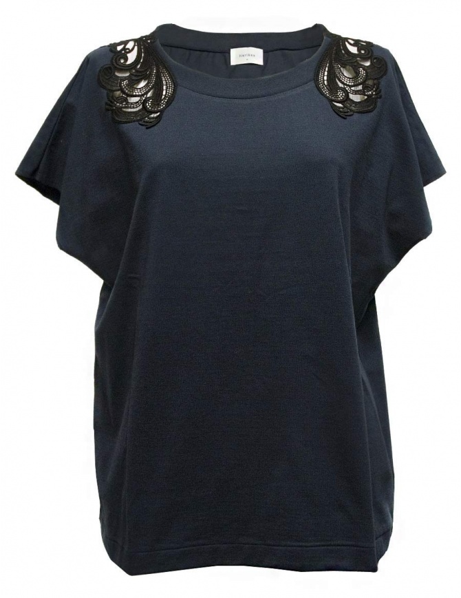 Harikae navy short sleeved sweater SS7H0033-T_SHIRTNA women s knitwear online shopping