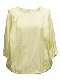 Womens shirts online: Harikae yellow silk shirt