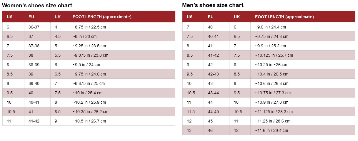 Golden Goose Shoe Size Chart